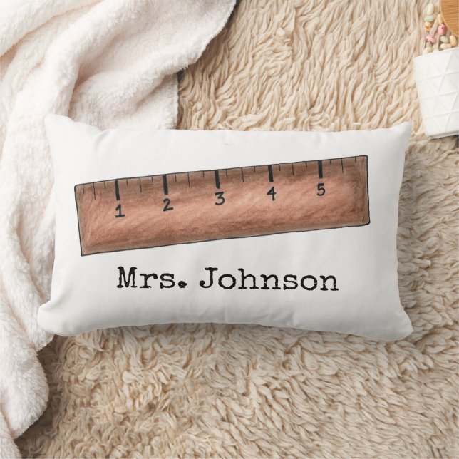 Personalised Wooden Ruler Teacher Educator School Lumbar Cushion (Blanket)