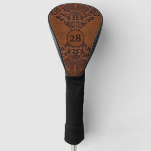 Personalised Woodgrain Etched Golf Head Cover