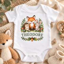 Personalised Woodland Animals Baby Name