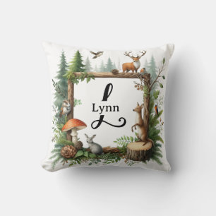 Personalised Woodland Animals Monogram Cushion