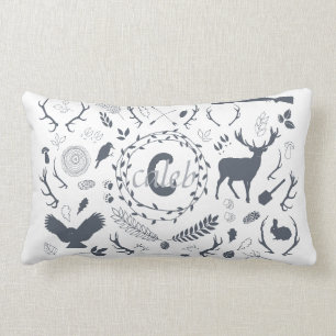 Personalised Woodland Baby Boy Nursery Decor Lumbar Cushion