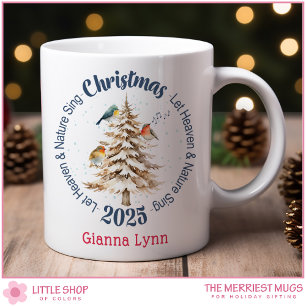 Personalised Woodland Birds Heaven and Nature Sing Coffee Mug