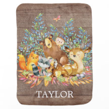 Personalised Woodland Boy | Gir  Receiving Blanket