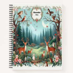 Personalised Woodland Creatures Enchanted Forest Notebook