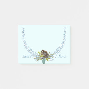 Personalised Woodland Creatures Squirrel Post-it Notes