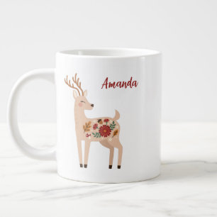 Personalised Woodland Deer Large Coffee Mug