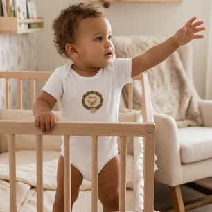 Personalised Woodland Fawn Nursery Bambi Print Baby Bodysuit