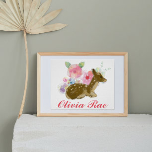 Personalised Woodland Floral Nursery Decor