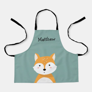 Personalised Woodland Fox Kids Apron