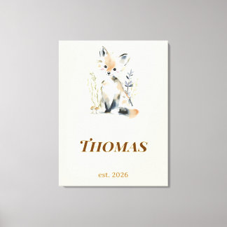 Personalised Woodland Fox Nursery Name Print