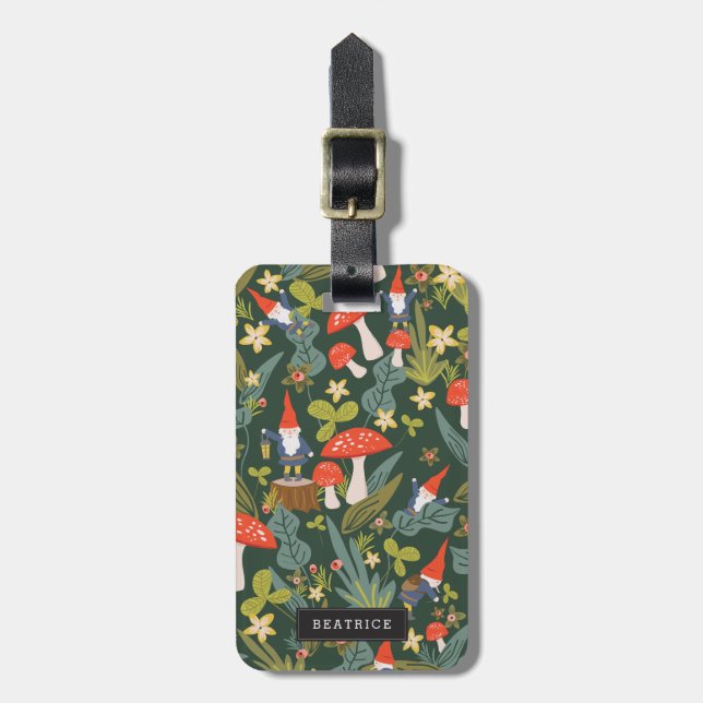 Personalised | Woodland Gnomes Luggage Tag (Front Vertical)