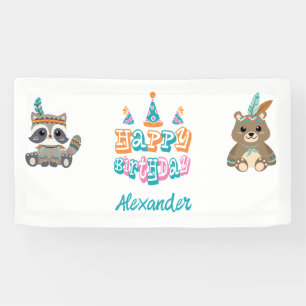 Personalised Woodland "Happy Birthday" Banner