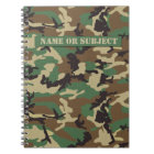 Personalised Woodland Military Camouflage Notebook