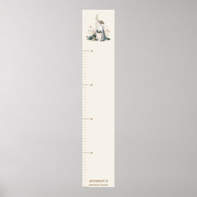Personalised Woodland Otter Growth Chart (Front)