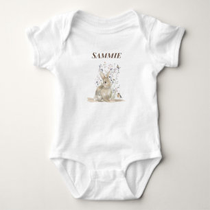 Personalised Woodland Rabbit Baby  Bodysuit