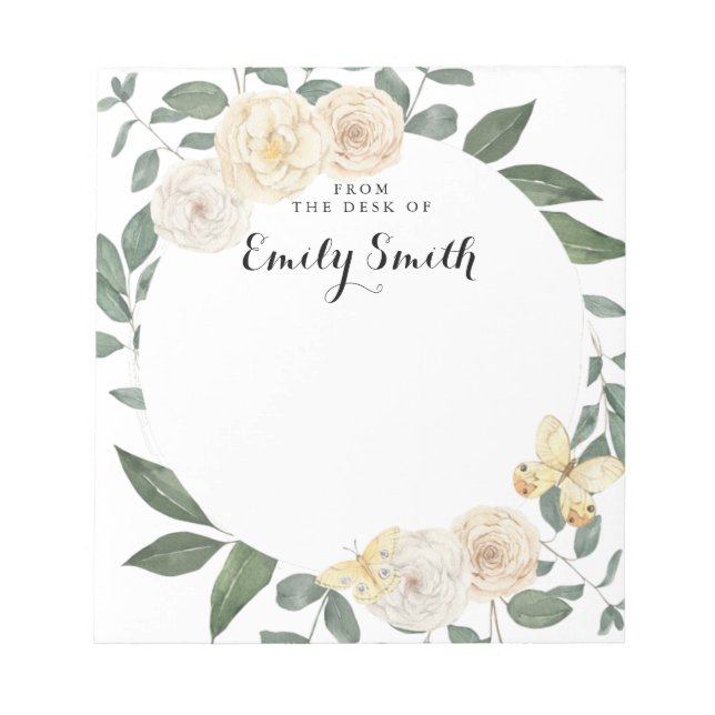 Personalised Woodland Wreath Notepad (Front)
