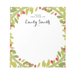 Personalised Woodland Wreath Notepad