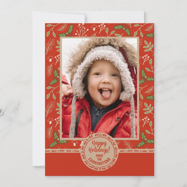 Personalised Woodlands Holiday Card (Front)