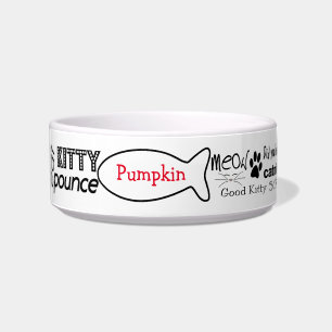 Personalised Word Art Cat Bowl