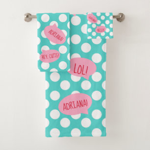 Personalised Word Bubble Bath Towel Set