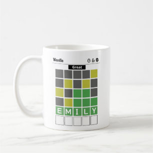 Personalised Word Puzzle Name Custom Word Game Coffee Mug