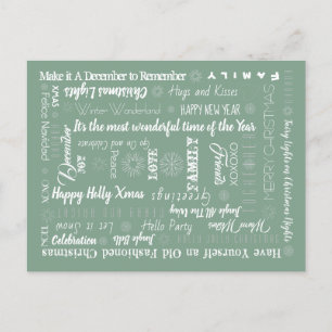  Personalised Words Best Wishes Holiday Postcard