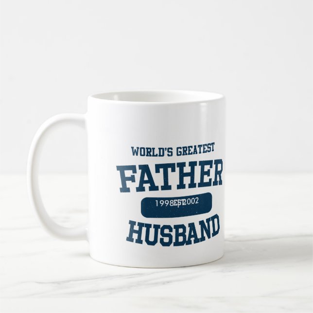 Personalised Word's Greatest Father Husband Mug (Left)