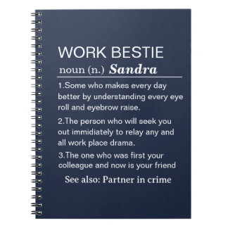 Personalised Work Bestie Definition Notebook