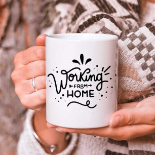 Personalised Working From home Typography Coffee Mug