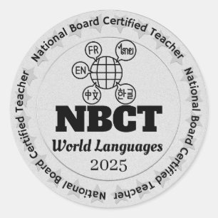 Personalised World Languages NBCT Certified Teache Classic Round Sticker