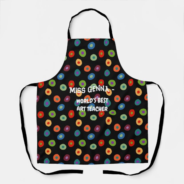Personalised World’s Best Art Teacher Colourful Apron (Front)