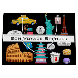 Personalised World Travel Large Gift Bag