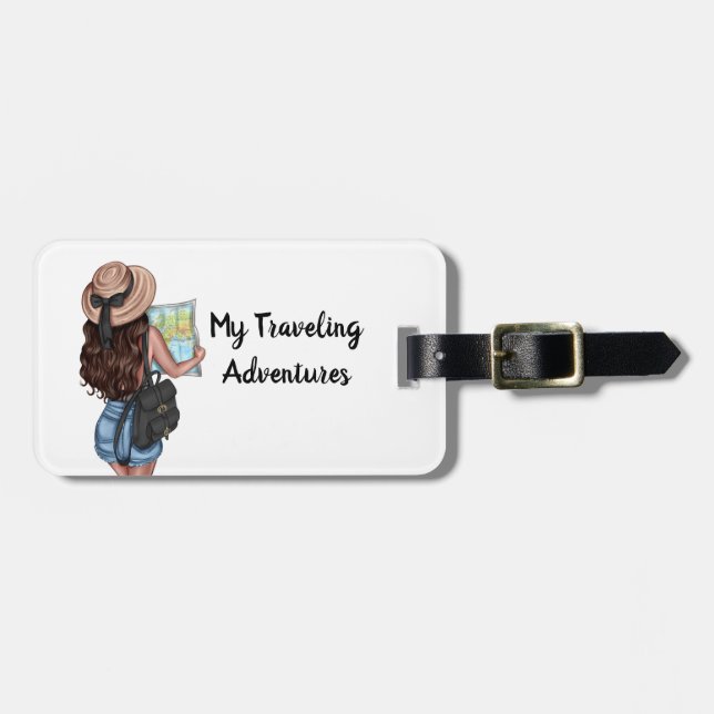Personalised World Traveller Luggage Tag (Front Horizontal)