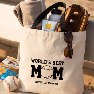 Personalised Worlds Best Baseball Mum Gift for Mum Tote Bag