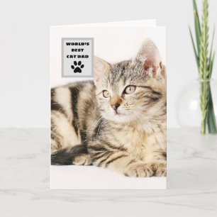 Personalised World's Best Cat Dad Custom Photo Card