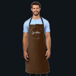 Personalised World's best Chef Established year Apron<br><div class="desc">Lots of talent coming out of that kitchen. Encourage the chef in your life to keep the yummy food coming with this personalised, modern, and unique apron. Customise the words and established the year as you need. White text on earth tone brown apron. Customisable to different colours and sizes. Makes...</div>