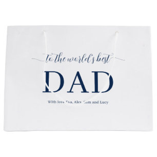 Personalised World's Best Dad Ever Bundle Set Large Gift Bag