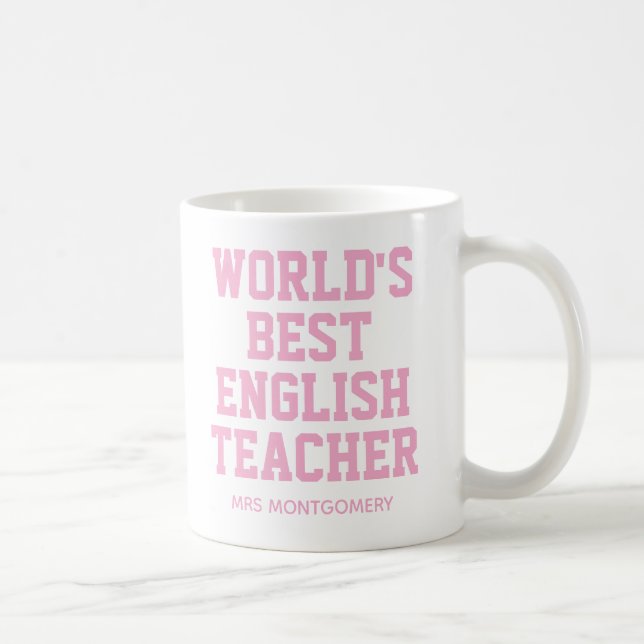 Personalised World's Best English Teacher Coffee Mug (Right)
