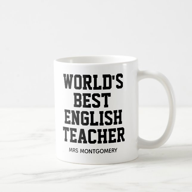 Personalised World's Best English Teacher Coffee Mug (Right)