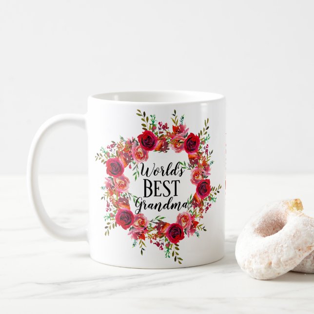 Personalised World's Best Grandma Coffee Mug (With Donut)