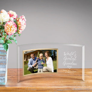 Personalised World's Best Grandma Glass Photoframe