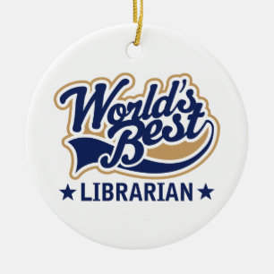 Personalised Worlds Best Librarian Gift Ceramic Tree Decoration