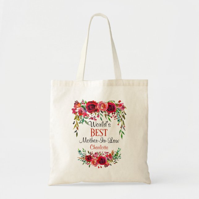 Personalised World's Best Mother-In-Law Tote Bag (Front)