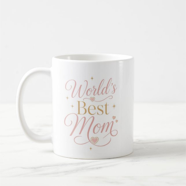 Personalised World's Best Mum Typography Coffee Mug (Left)