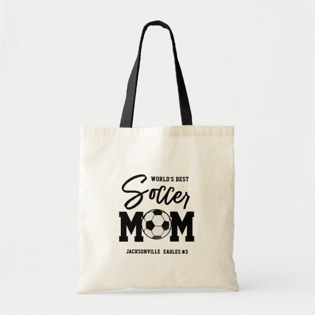 Personalised World's Best Soccer Mum Gift for Mum  Tote Bag (Front)