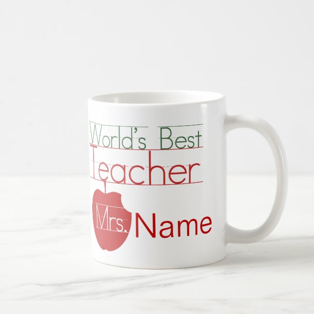 Personalised Worlds Best Teacher Coffee Mug (Right)