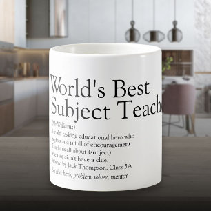 Personalised World's Best Teacher Definition Coffee Mug