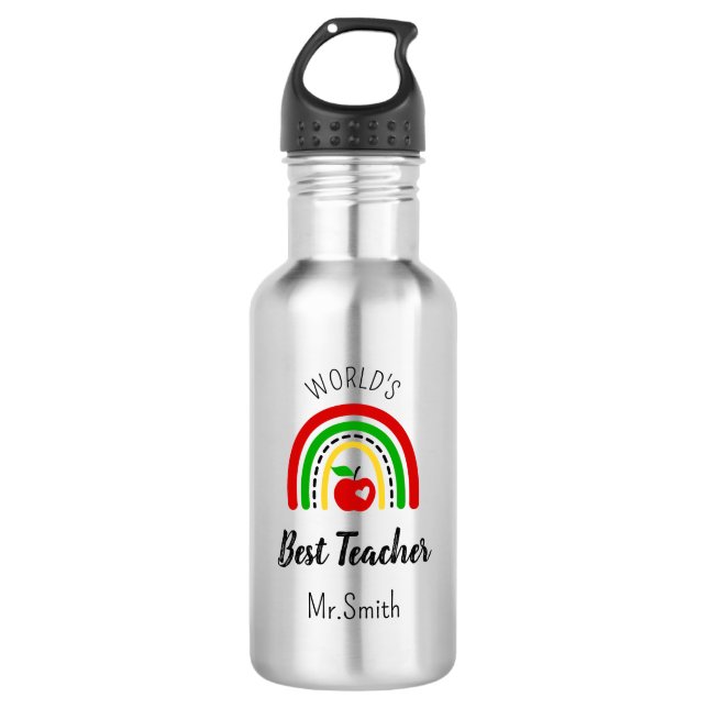 Personalised World's Best Teacher Water Bottle (Front)
