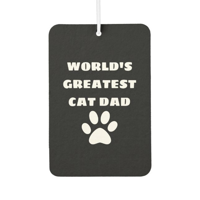 Personalised World's Greatest Cat Dad Custom Text Car Air Freshener (Front)