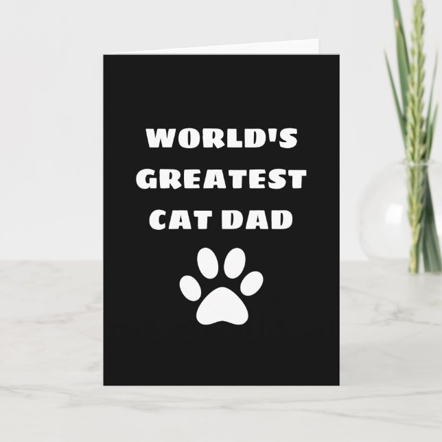 Personalised World's Greatest Cat Dad Custom Text Card (Front)